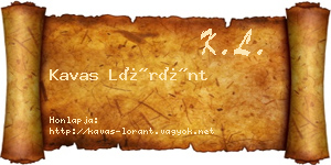 Kavas Lóránt névjegykártya