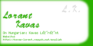 lorant kavas business card